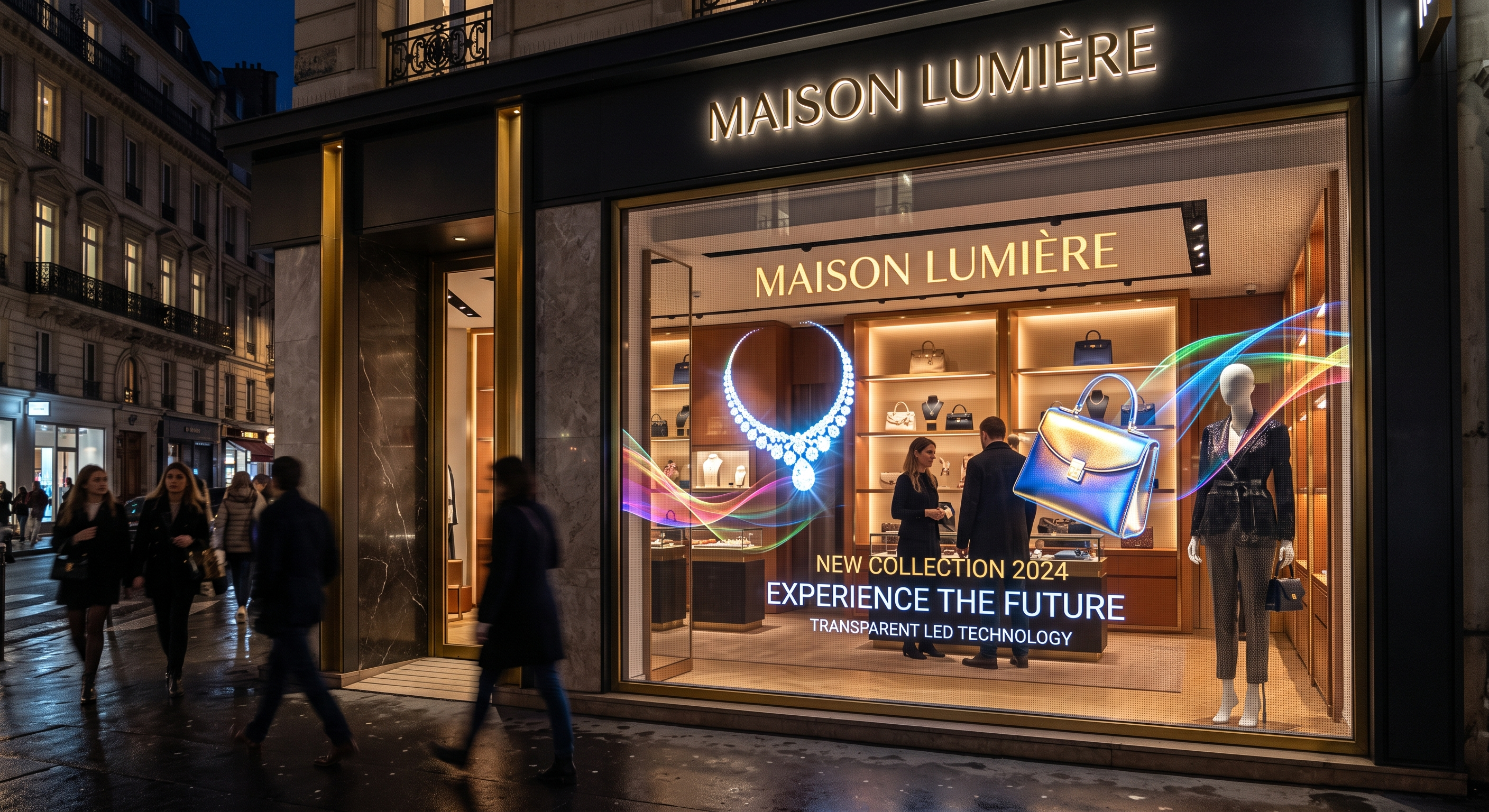 LED Transparent Film on Retail Window